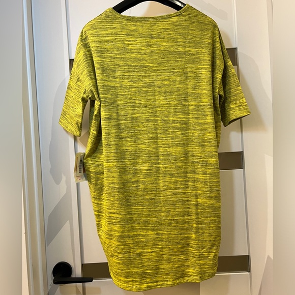 LuLaRoe Irma High Low Tunic Top Heather Yellow Gray Womens XS Oversized - Picture 2 of 6